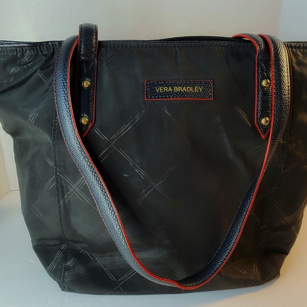 Vera Bradley Lighten Up Tote - Black with Red Trim